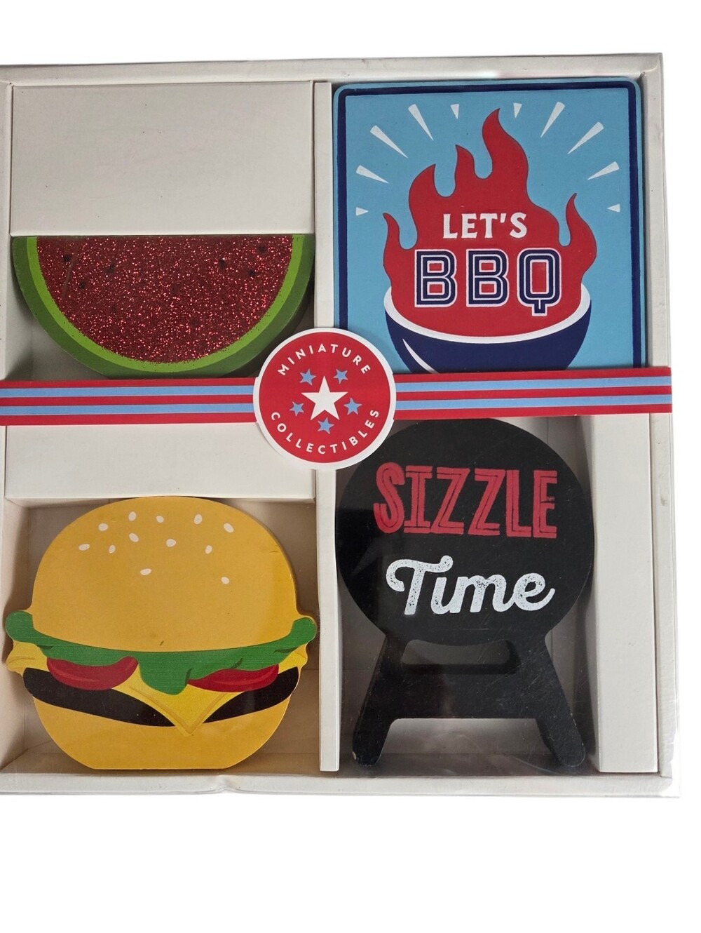 🔥4/$20 BBQ Wooden Blocks NEW 4 Pieces -Playset -Decor -Mini Collectibles